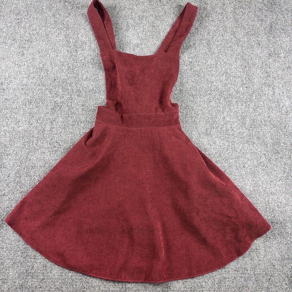 Shein Dress Womens 6 US 6 Burgundy Corduroy Overall Jumper Crossback
